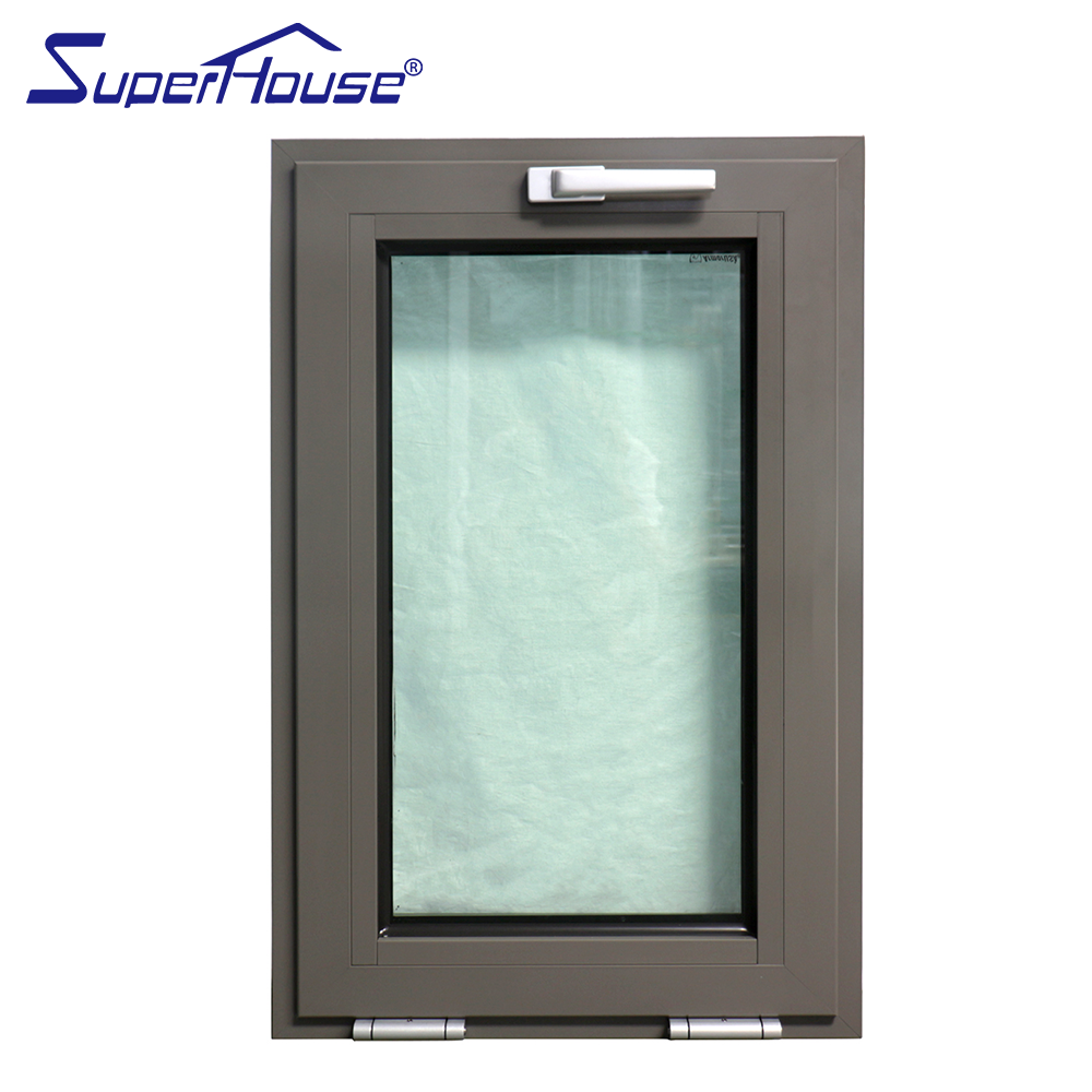 Superhoue NFRC Certification High Quality Heavy Duty Double Tempered Glass Black Aluminum Tilt and Turn Window