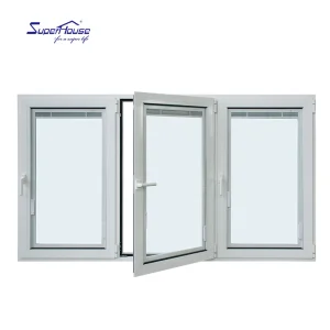 Aluminum Alloy Swing Windows & Doors with Tempered Glass Modern Design Soundproof Function Energy Star Qualified Commercial Use