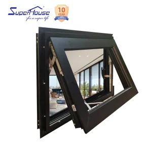 NFRC Crank Awning Window Aluminum Alloy Germany Hardware Handle Multi Point Lock Anti Burglar Heat Insulation Energy Saving