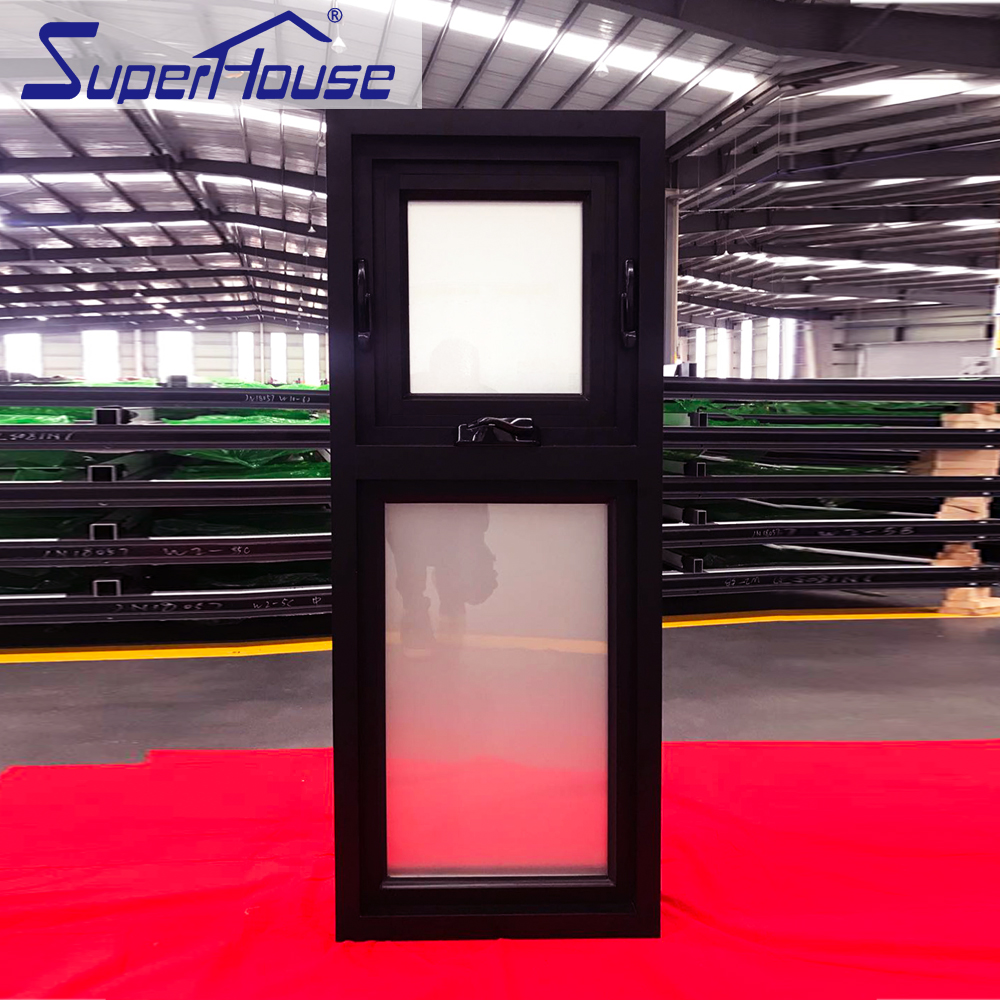 Superhouse American Style New Design Customized Size With Mosquito Screens Aluminum Frame Hand Crank Awning Window