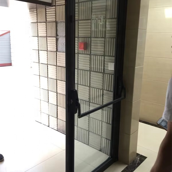 Entrance Front Used clear Anodized Aluminium Insulated Luxury Pivot Swing Glass Door with Smart Lock and Big Handle