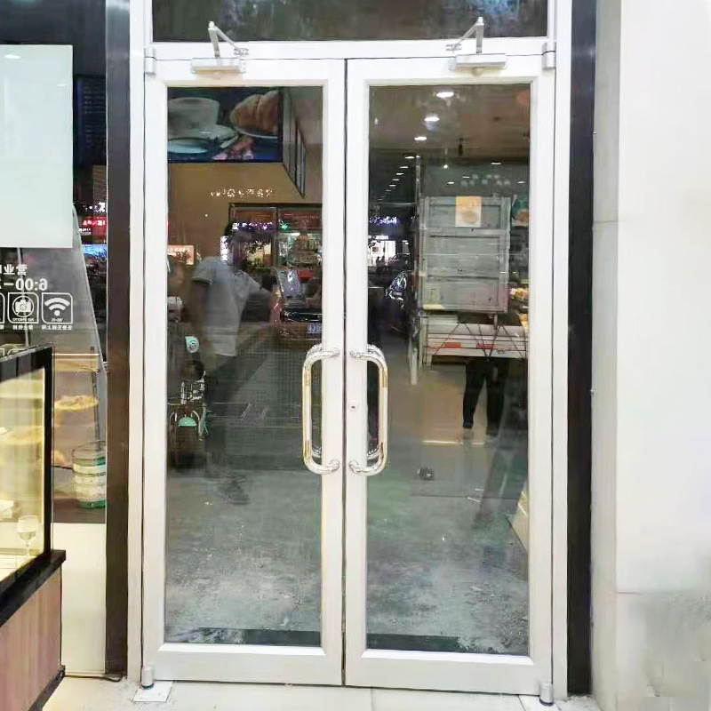 Apartment Commercial Used Emergency Braking Aluminum Insulated clear Tempered Glass Passwords Sensor Card Entrance Front Door