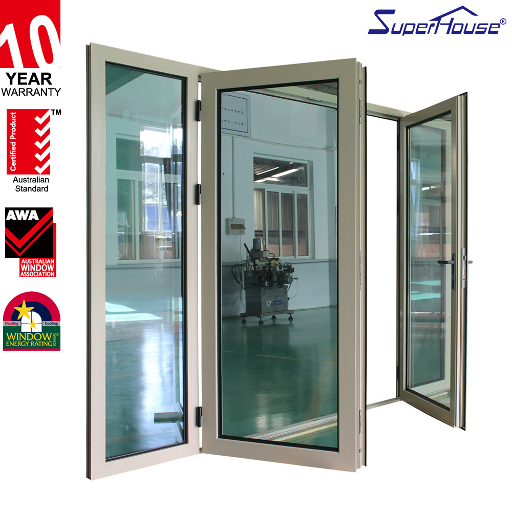 Superhosue Miami Dade NOA Hurricane Impact Standard Aluminum French Door Double Hinged Door Escape Door