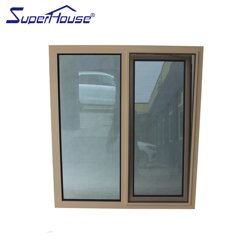 European Good Quality Rainproof Double Tempered Glass Tilt and Turn Windows Inward Aluminum Tilt and Turn Window