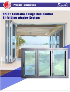 Aluminum Frame Bi-Fold Glass Patio Window Insulated Tempered Glass Soundproof Energy Saving for Residential House