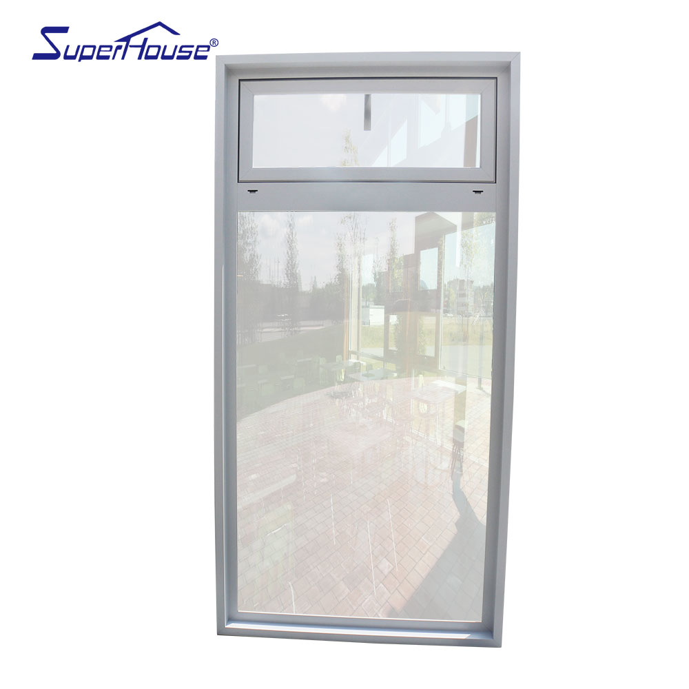 Superhouse Australian Standard Double Glazed Awning Window AS2047 With Fixed Panel Chain Winder Aluminum Window