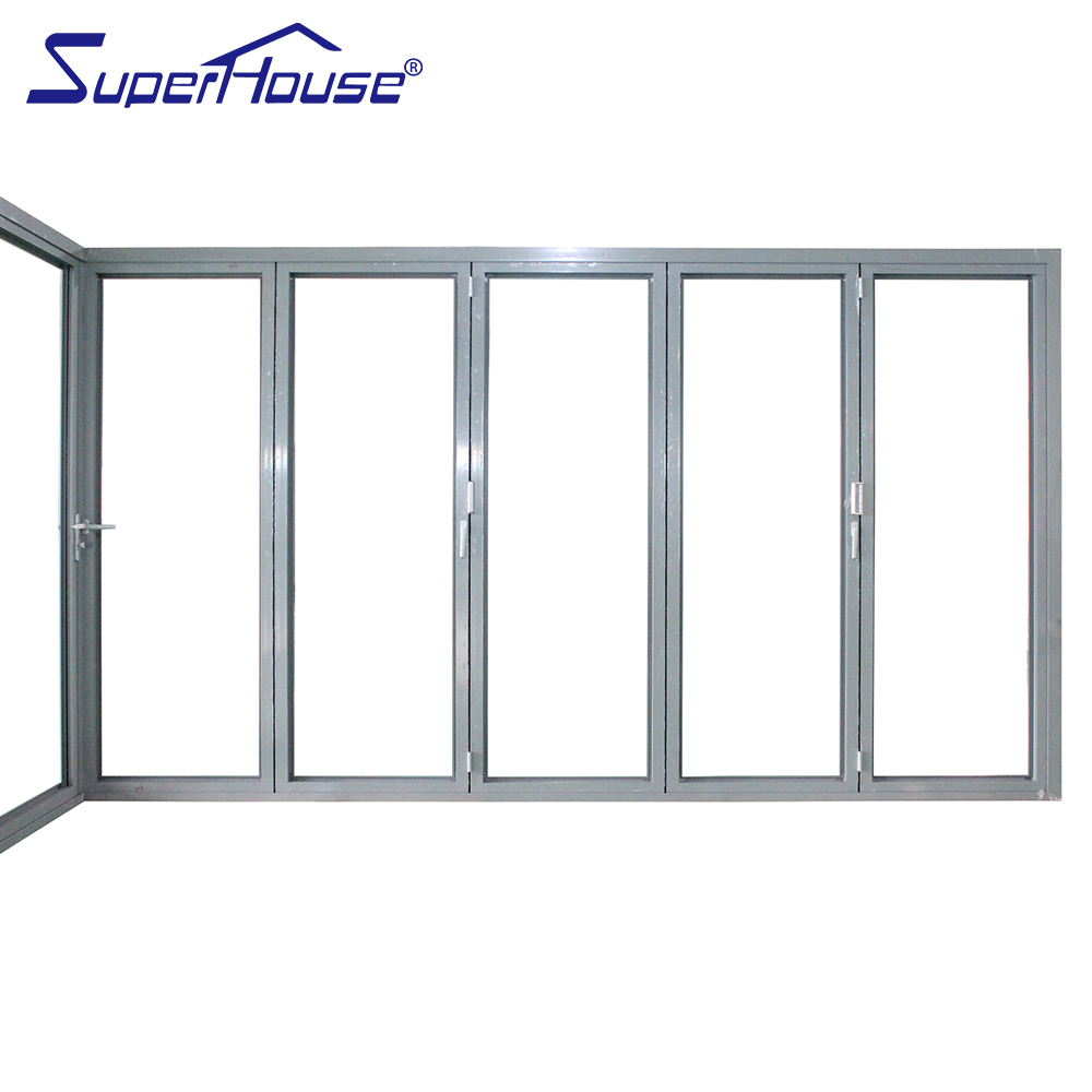 Factory Exterior Soundproof Hurricane Proof Thermal Break Bi-fold Accordion Aluminum Glass Patio Bi Folding Doors