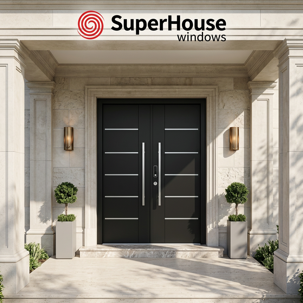 Smart Exterior Entry Door with Fingerprint, Password, Remote Control & APP Intelligent Access System