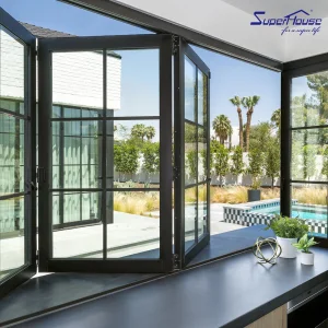 Florida Approved Aluminium Bi-Folding Doors Hurricane Impact Folding Glass Patio Doors for Luxury Villa Project