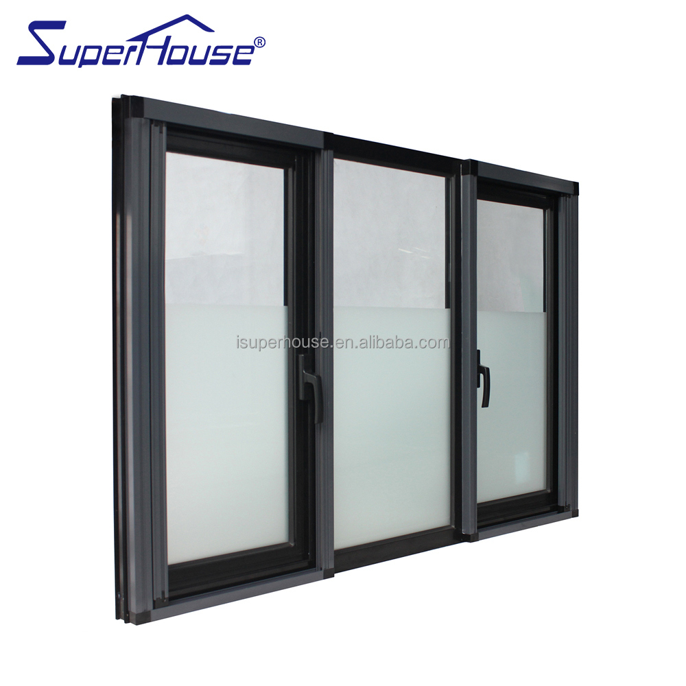 Aluminum Casement Fixed Windows Modern Design Foldable Flyscreen Multipoint Lock System Wind Water Resistant for Bedroom Balcony
