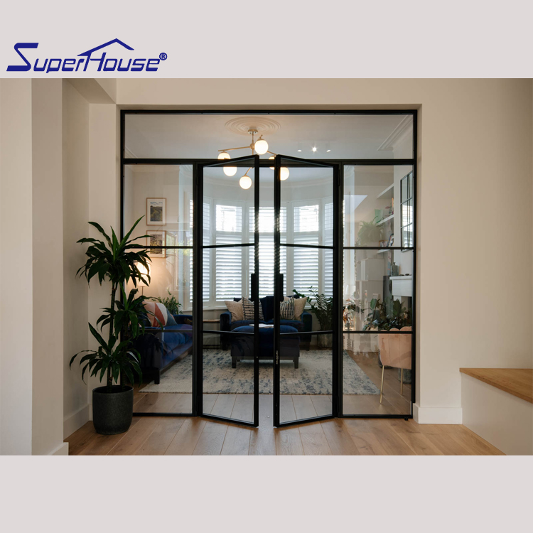 Artificial Intelligence Face Recognition Remote Control Customized High-end Secret Aluminum Alloy Bullet Proof Glass Hinged Door