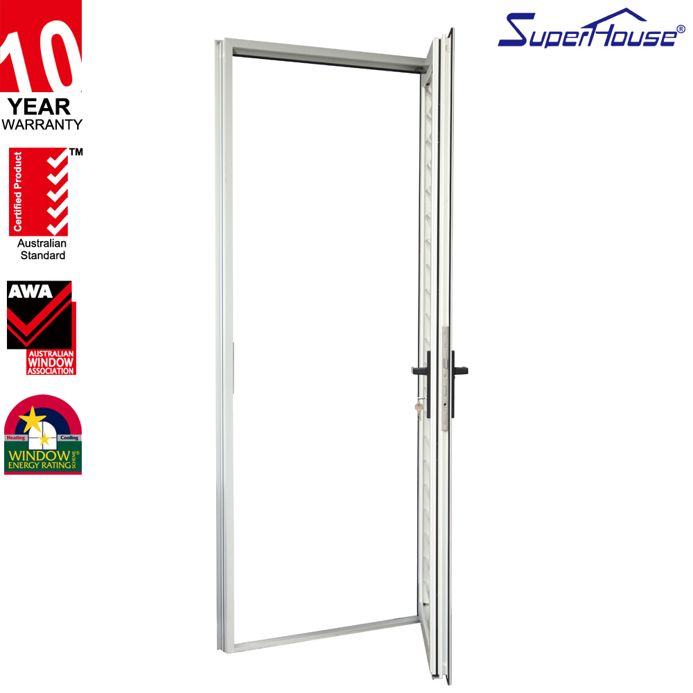 Miami Dade NOA Certified Hurricane Impact Modern Aluminum Double Glazed Casement Doors for Seaside Prefabricated Houses