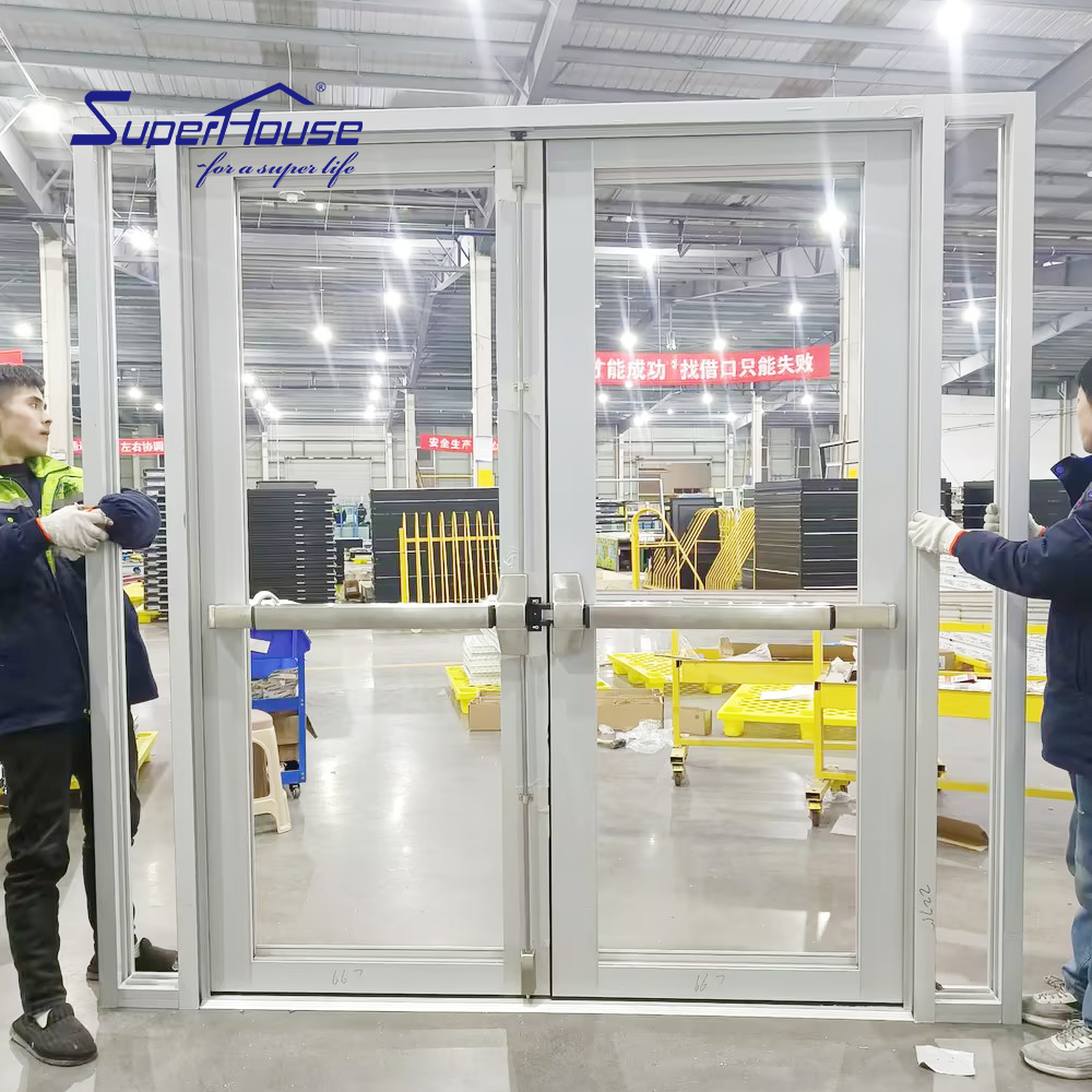 Artificial Intelligence Face Recognition Remote Control Customized High-end Secret Aluminum Alloy Bullet Proof Glass Hinged Door