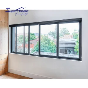 Superhouse Wholesale Good Price Pvc Black Slide Window Stainless Steel Mesh Upvc Sliding windows for House