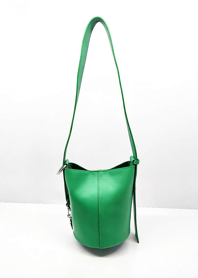 2026 Bolsa Redonda Verde de PU para Mulheres, Bolsa Casual de Ombro