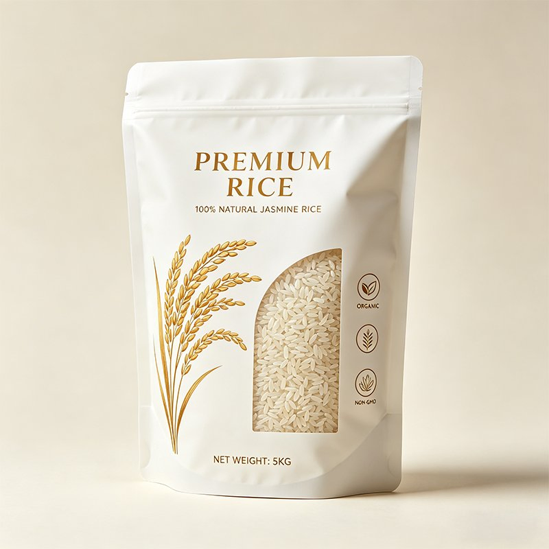 Saco de embalagem em pé resistente a rasgos e durável para alimentos, ideal para macarrão