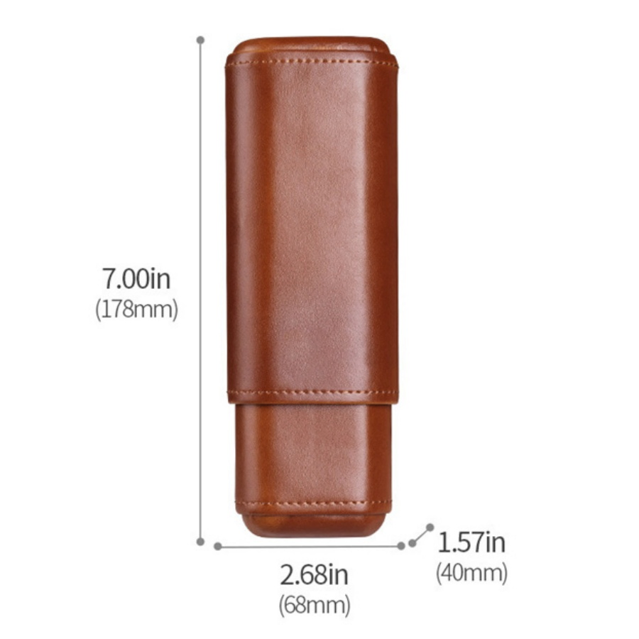 Porta-cigarros vintage de couro bovino para viagem, tubo de charuto de couro premium, estojo de armazenamento