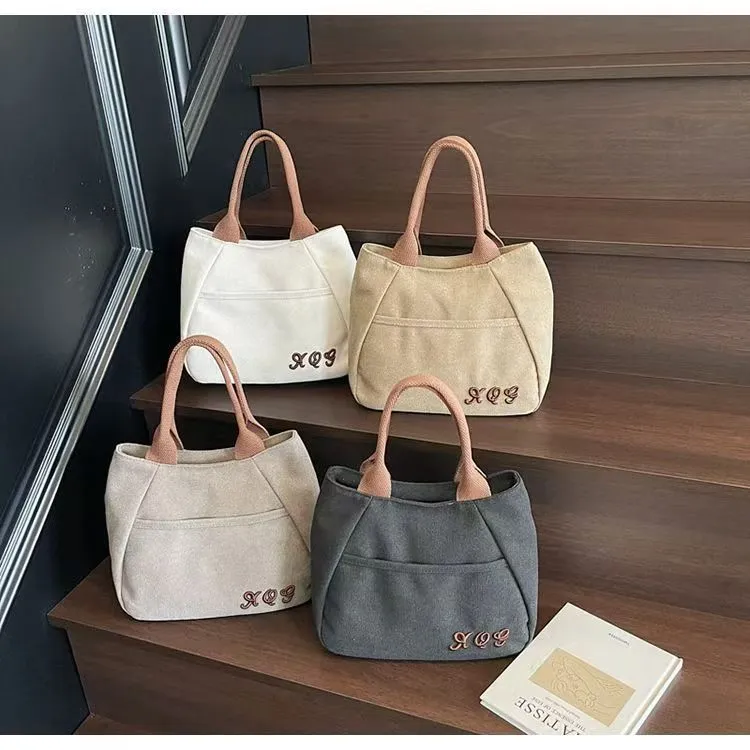 Bolsa de Ombro de Lona Vintage