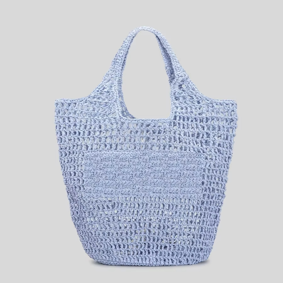Bolsas de Praia Trançadas de Verão Personalizadas e Portáteis em Palha