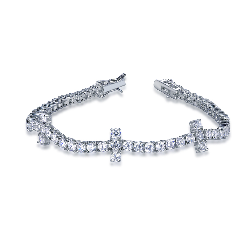 Bracelete de Tênis de Moissanite Dourado Exquisito com Diamantes Criados em Laboratório 18K