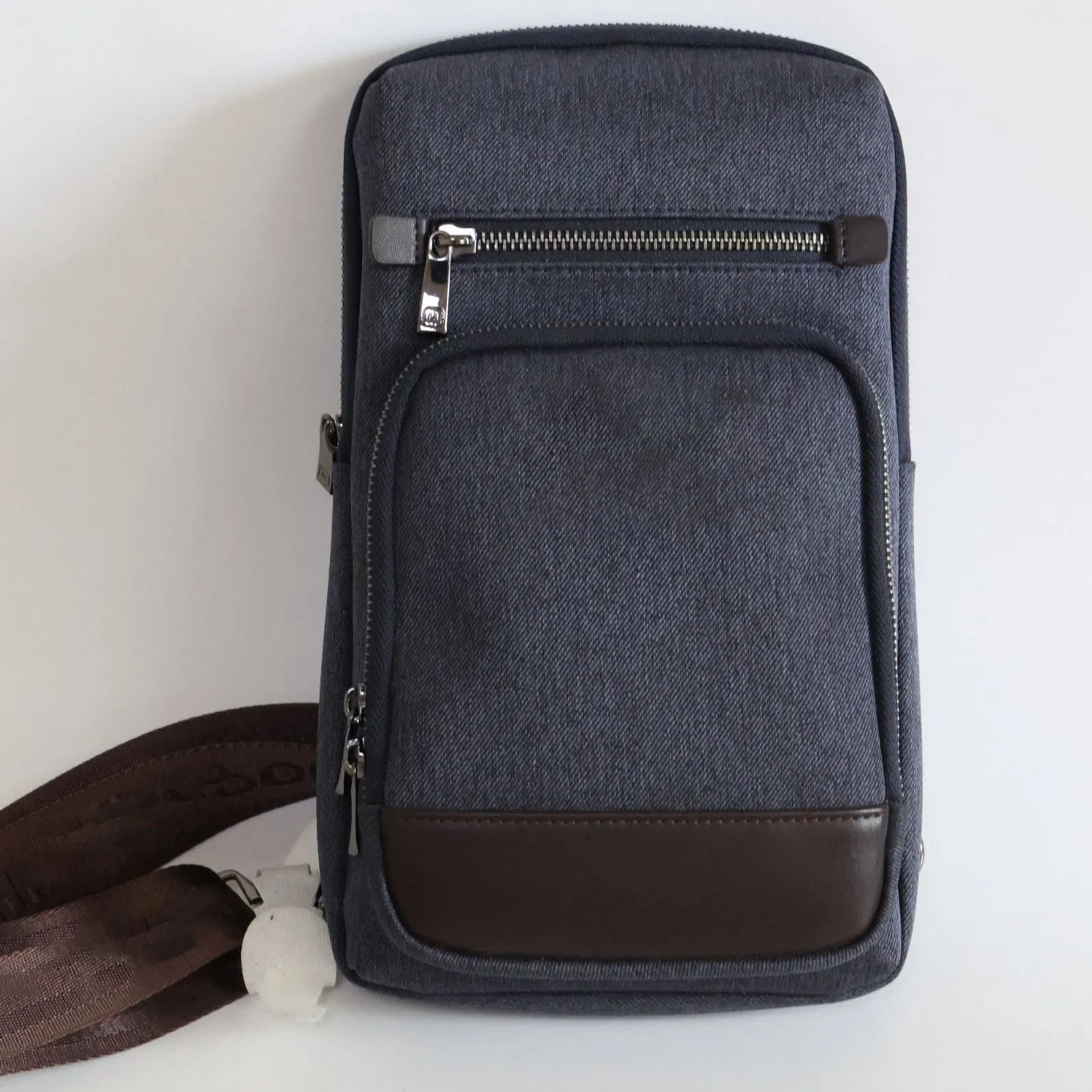 Mochila de Negócios de Alta Qualidade em Couro PU, Saco de Ombro Cruzado de Um Lado
