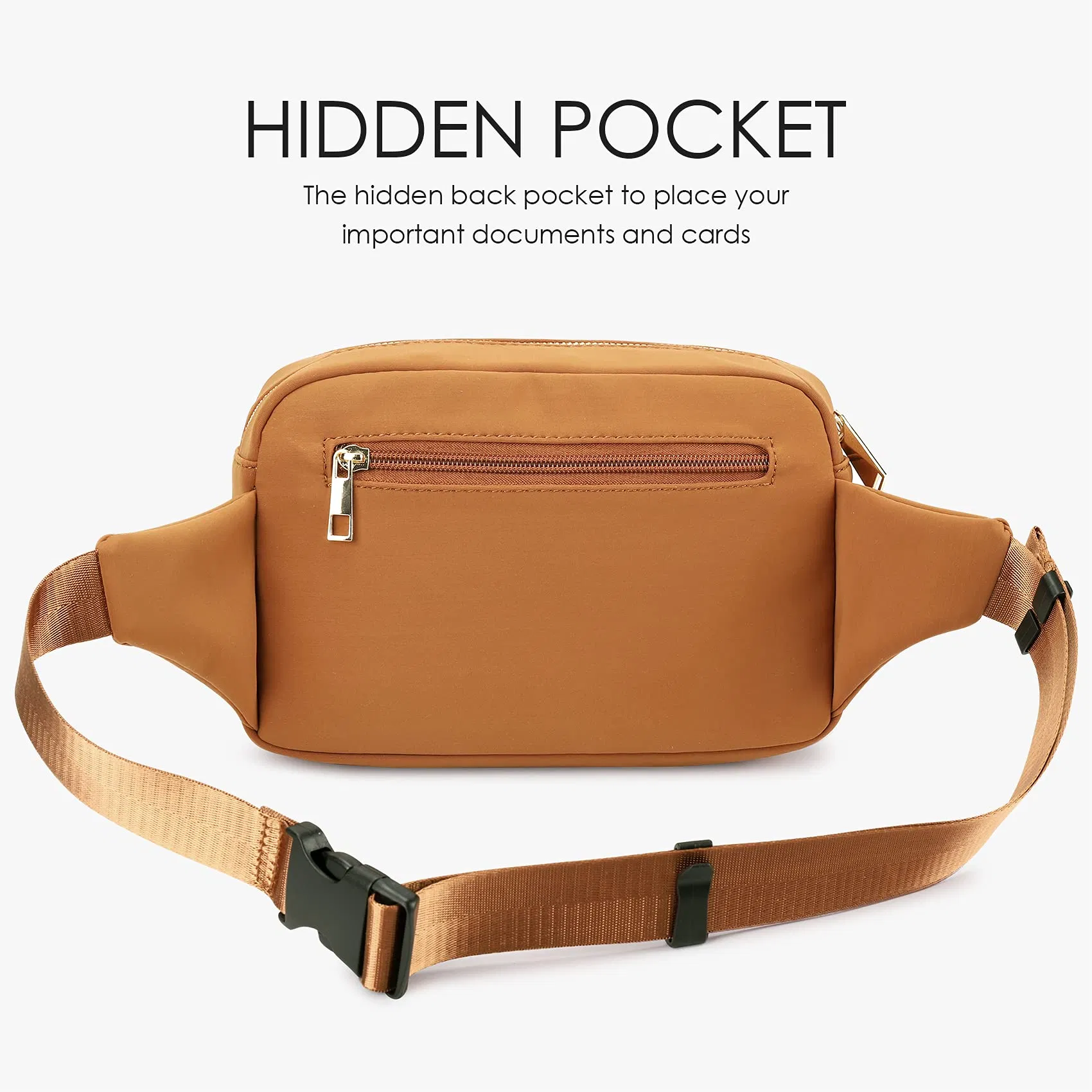 Bolsa de Cintura Feminina Bolsa de Cintura Masculina com 5 Bolsos com Zíper Cinto Ajustável