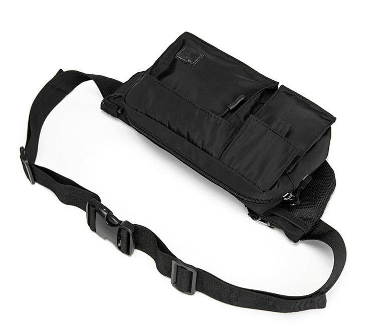 Mochila de cintura leve preta e cinza estilosa para homens