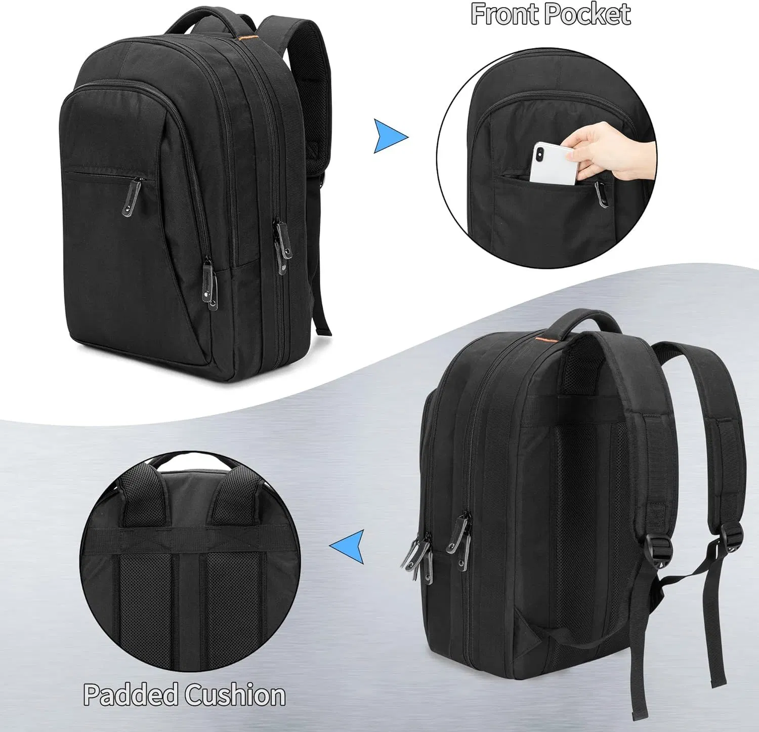 Mochila de Chef de Três Camadas com Bolsa para Facas Mochila Profissional para Chef com 12 + 23 Compartimentos Múltiplos Bolsos Estojo para Transporte de Facas de Chef Rolos para Cozinha