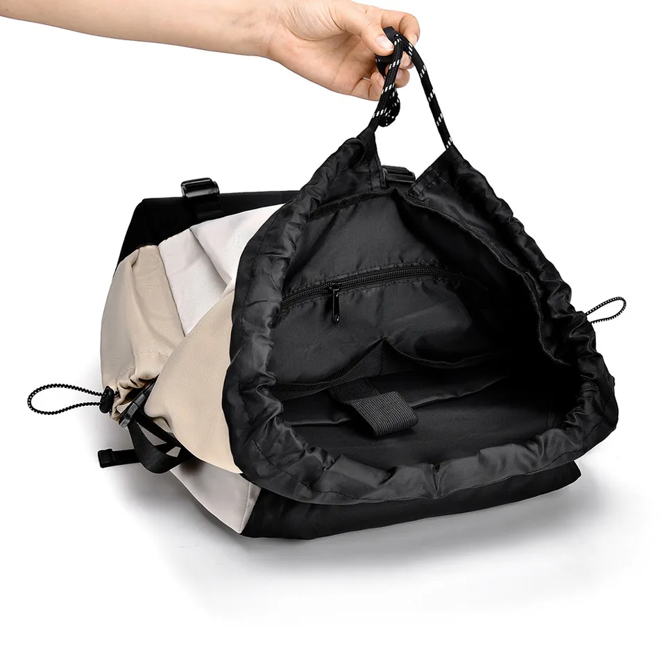 Bolsa de cordão unissex sólida, mochila casual para viagens ao ar livre