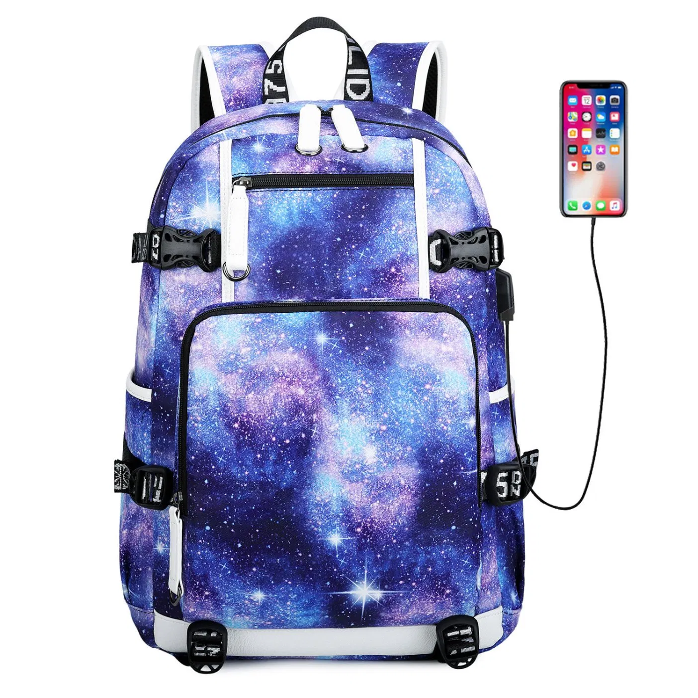 Mochila Estudantil Impressa Mochila de Computador à Prova d'Água Mochila de Viagem ao Ar Livre
