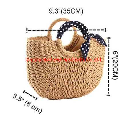Bolsa de Palha Artesanal Hobo Mini Tote Natural Vintage