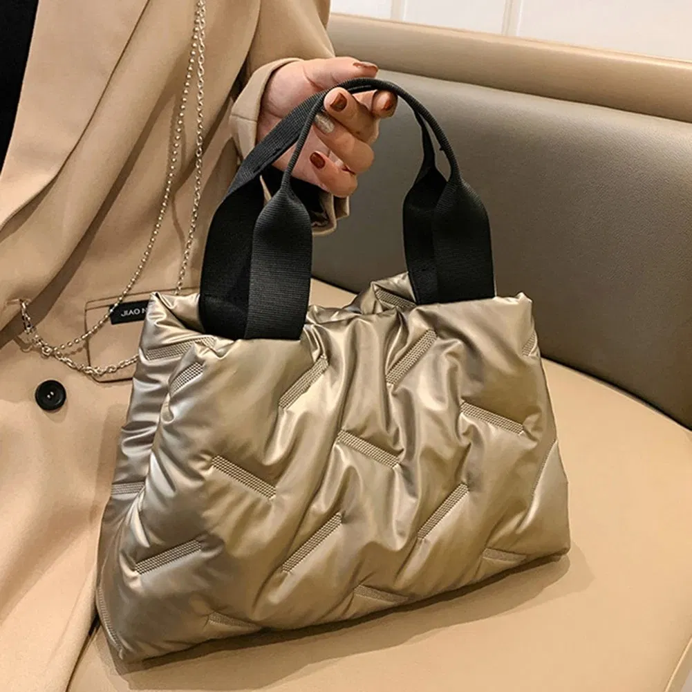 Bolsa Hobo Feminina Matelassê Bolsa de Ombro Grande Capacidade Almofada Matelassê Tote