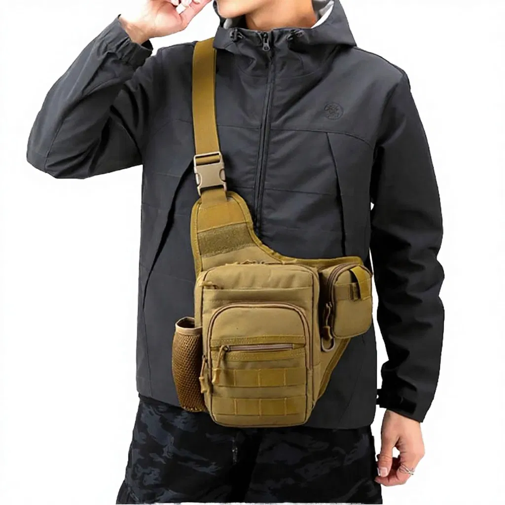 Bolsa Tática Impermeável Neutra para Exterior, Mochila Crossbody, Pequena Bolsa de Transporte Molle