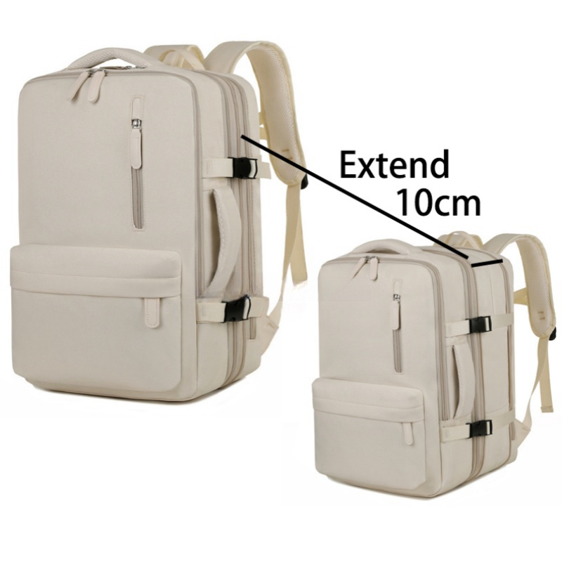 Mochila de viagem para laptop com grande capacidade, estilosa, leve, expansível, aprovada para voos, à prova d'água e com múltiplos compartimentos