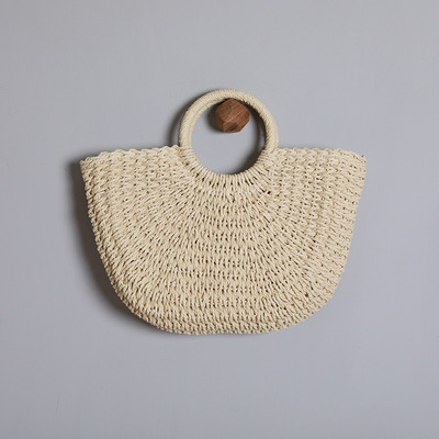 Nova Moda Bolsa de Palha Trançada Versátil Bolsa de Ombro Bolsa Feminina Bolsa de Praia para Férias