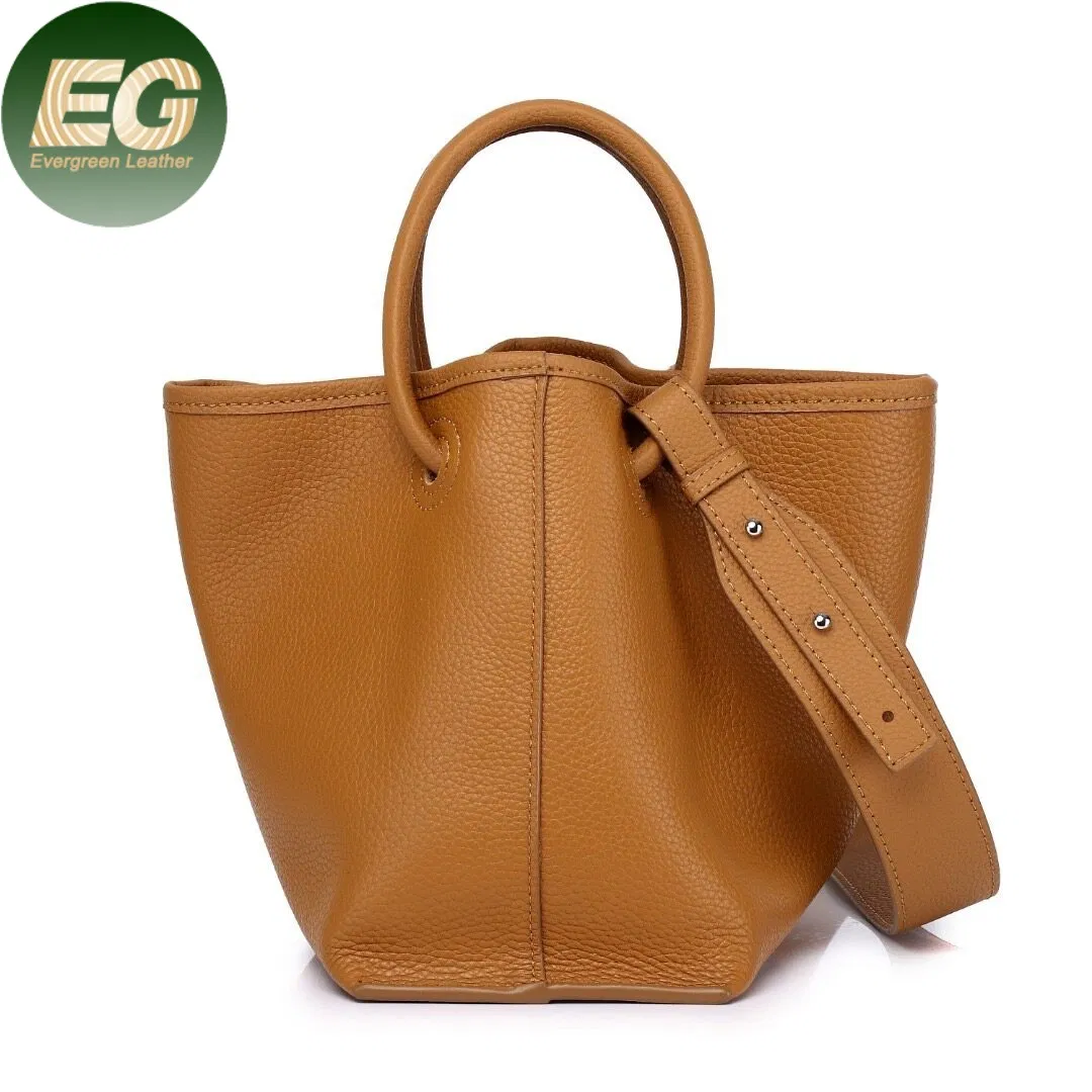Emg7587 Bolsa de Balde de Luxo em Couro Genuíno para Mulheres Pandora Designer Geométrica à Moda, Preta, Elegante, Grande Capacidade, para Viagem, ao Ar Livre, Bolsa Transversal