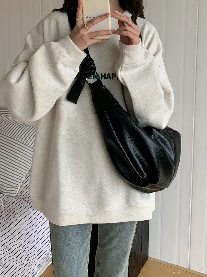 Estilo Simples Bolsa Grande Capacidade Escola Meninas Adolescentes Moda Bolsa Tote Hobo Ombro Transversal