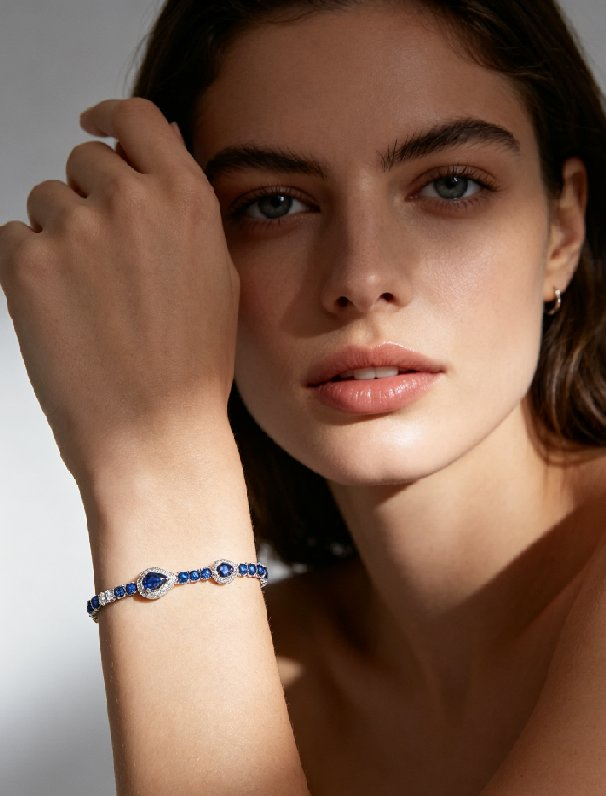 Joia de Pulseira de Prata com Diamante Cultivado em Laboratório