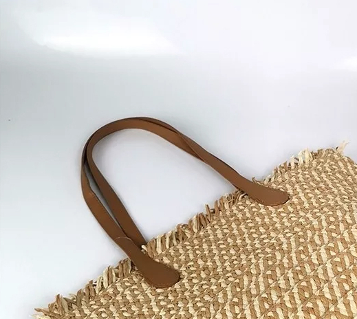 Bolsa de Palha Luxuosa Trançada de Papel Roupas Quadrada para Senhoras, Portátil, Grande Capacidade, Bolsa de Ráfia, Novo Estilo da Moda, Bolsa Tote para Mulheres, Bolsas Femininas