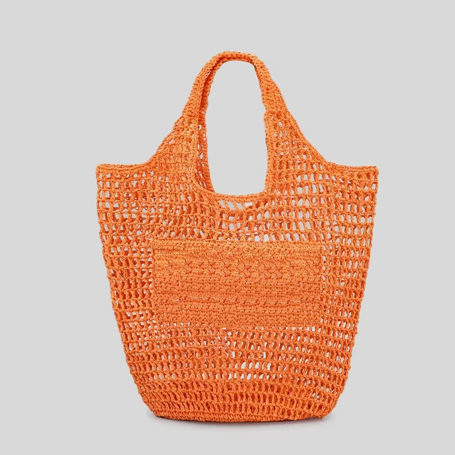 Bolsas de Praia Trançadas de Verão Personalizadas e Portáteis em Palha