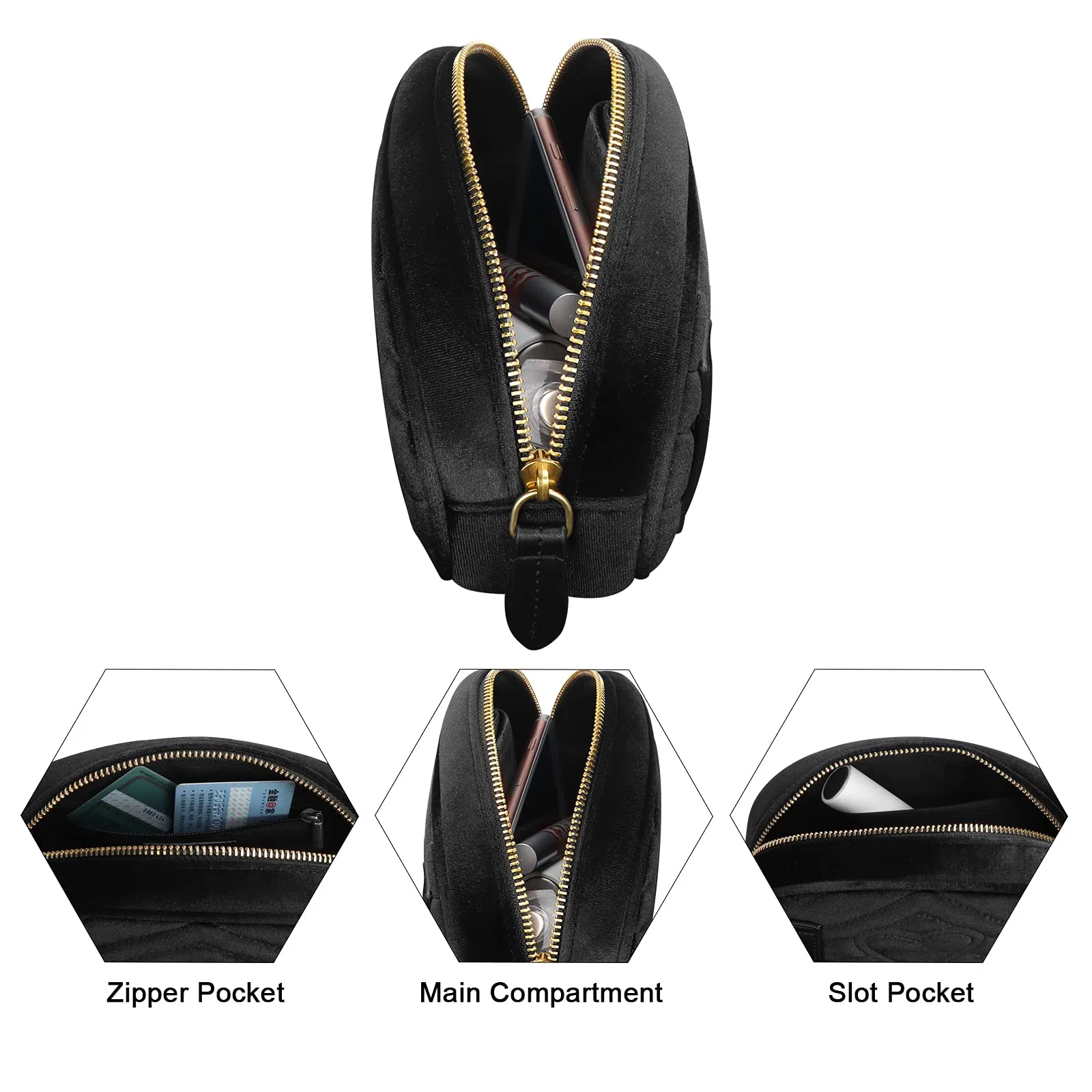 Mochila de cintura feminina em couro preto, mochila de cintura à prova d'água