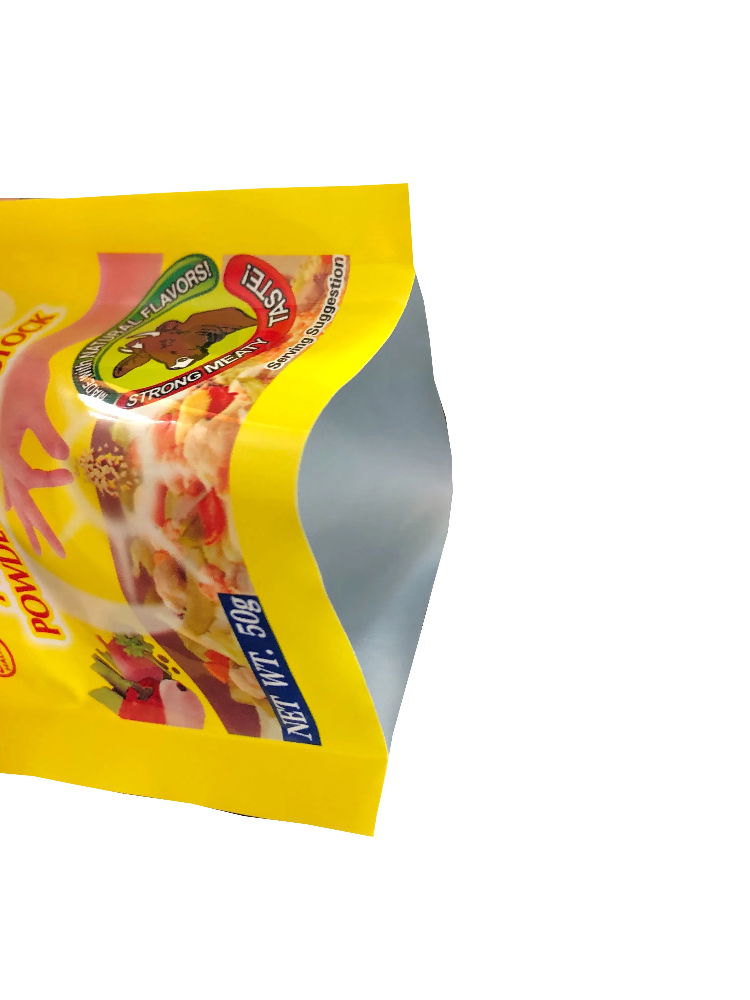 Embalagem de Alimentos Ecológica em Papel Alumínio Saco Três Lados Selado para Especiarias, Salada, Molho, Doces, Massa, Pó