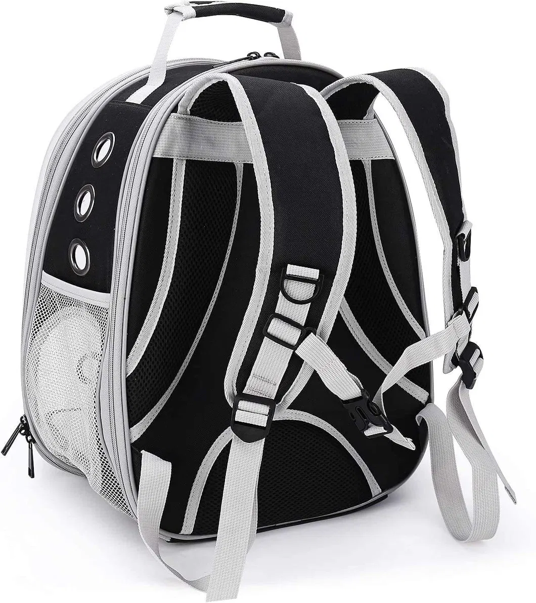 Mochila transportadora para gatos com cápsula espacial transparente