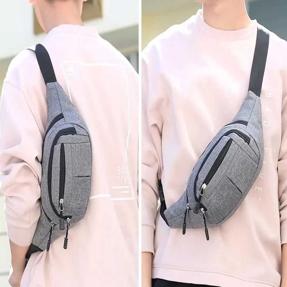 Mochila de cintura unissex à prova d'água, resistente ao desgaste, para fitness, ombro único, esportes ao ar livre