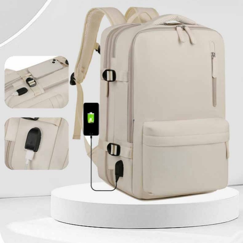 Mochila de viagem para laptop com grande capacidade, estilosa, leve, expansível, aprovada para voos, à prova d'água e com múltiplos compartimentos