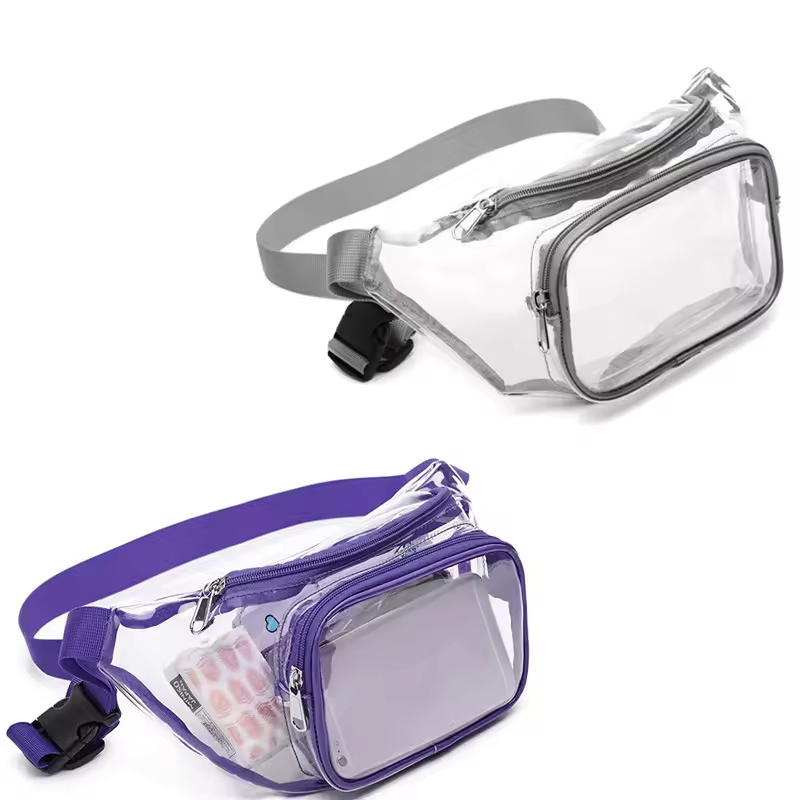 Bolsa de Cintura Transparente à Prova d'Água Personalizada para Mulheres e Homens ao Ar Livre em PVC