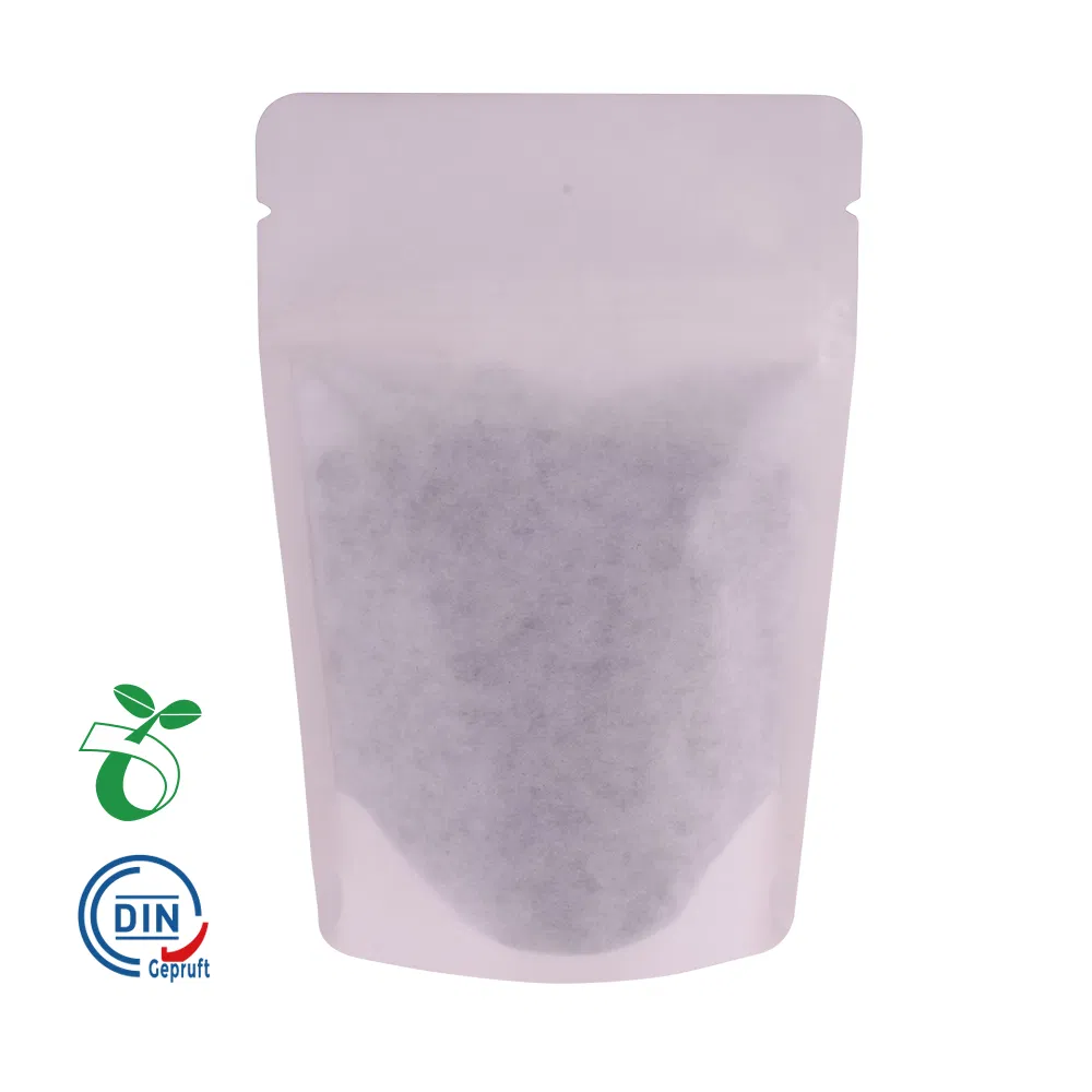 Saco de papel kraft biodegradável com fecho zip, reciclável, para embalagem de alimentos