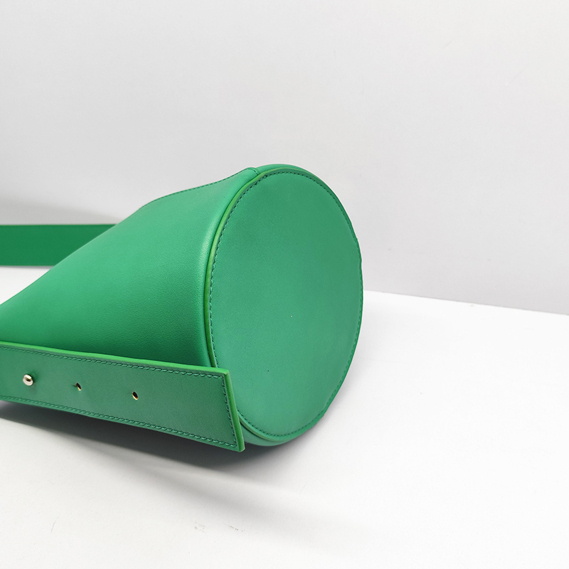 2026 Bolsa Redonda Verde de PU para Mulheres, Bolsa Casual de Ombro