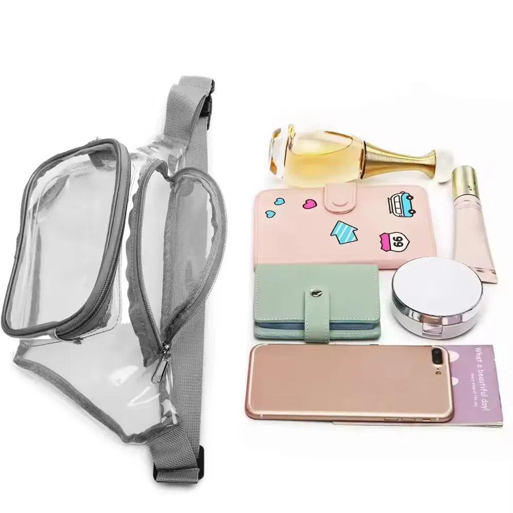 Bolsa de Cintura Transparente à Prova d'Água Personalizada para Mulheres e Homens ao Ar Livre em PVC