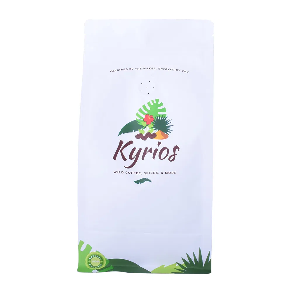 Bolsas de café compostáveis impressas em PLA personalizadas para embalagem de alimentos, sacos biodegradáveis